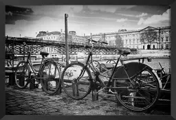 Vélo au bord de seine - affiche paris