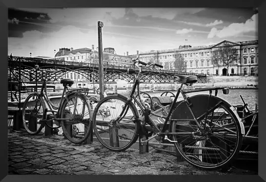 Vélo au bord de seine - affiche paris