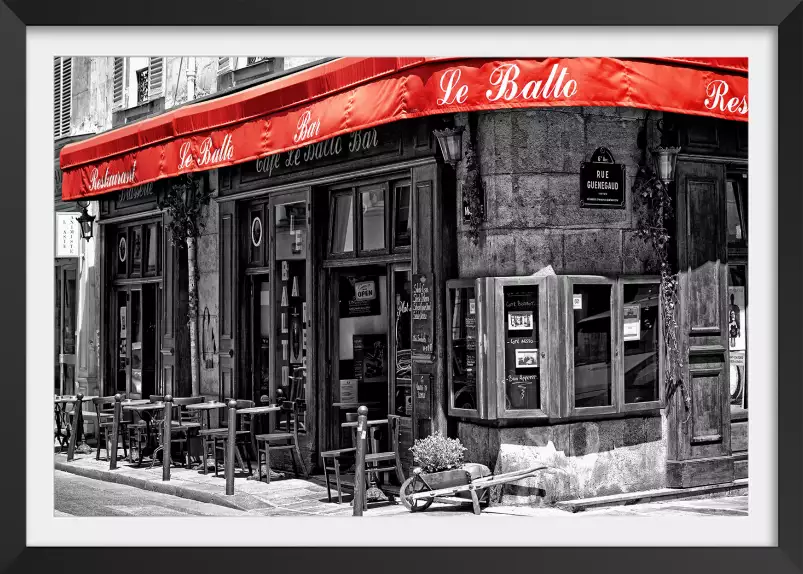 Café au coin de la rue - affiche paris