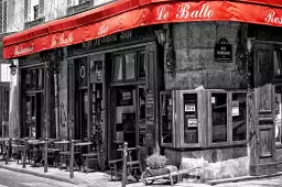 Café au coin de la rue - affiche paris