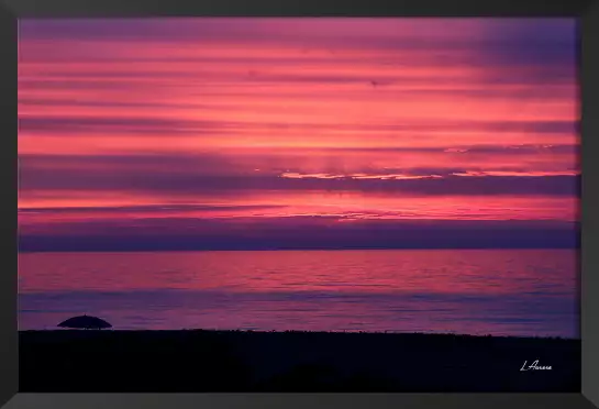 Coucher de soleil corse - tableau bord de mer