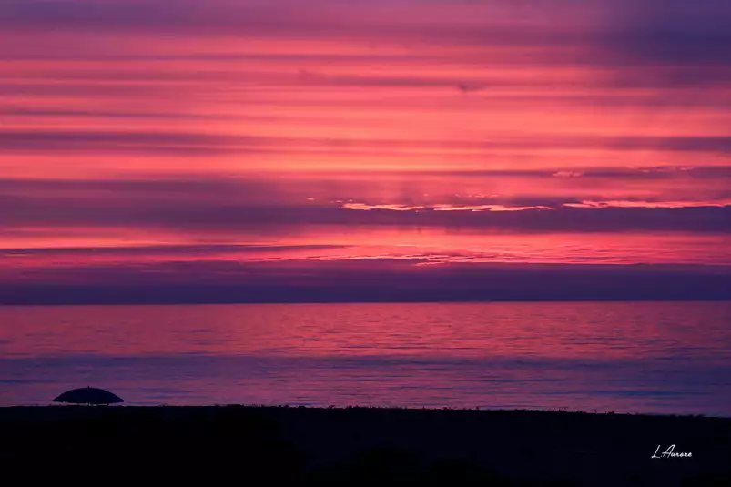 Coucher de soleil corse - tableau bord de mer