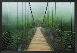 Pont suspendu foret - tableau paysage nature