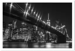 Brooklyn brigde de nuit - affiche new york