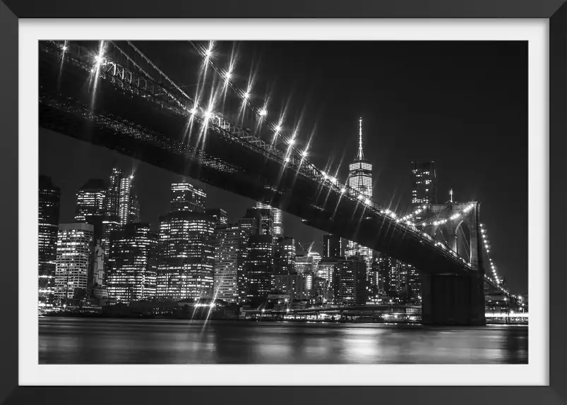 Brooklyn brigde de nuit - affiche new york