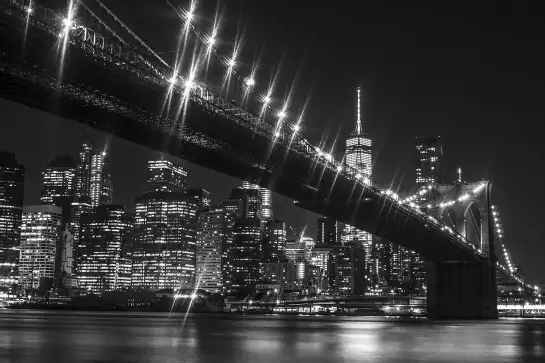 Brooklyn brigde de nuit - affiche new york