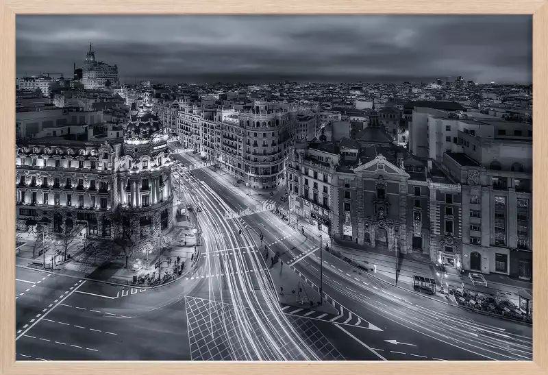 Madrid city lights Affiches villes Affiches et tableaux