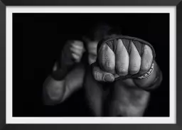 Boxe left wing - poster noir et blanc