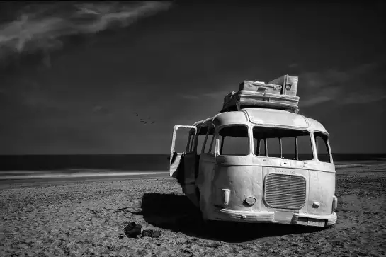 Beached bus - affiche vans