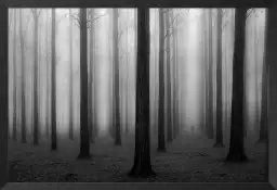 Foggy weather - tableau foret