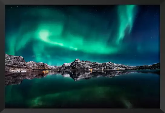 Lofoten aurora - affiche montagne