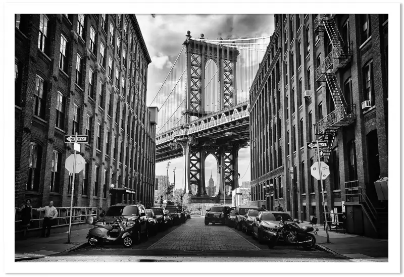 Poster noir & blanc du pont de Brooklyn à New York - acheter Poster noir &  blanc du pont de Brooklyn à New York (696) 