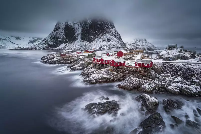 Hiver magique aux lofoten - paysage du monde