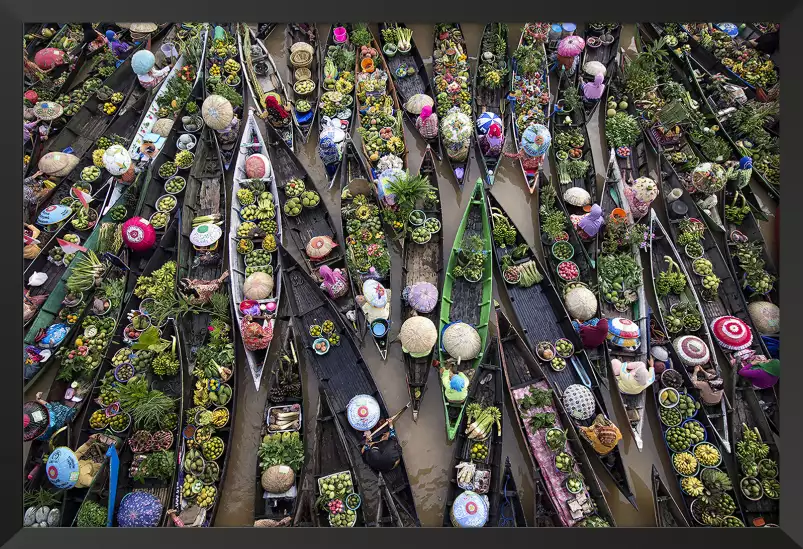 Marché flottant - tableau monde