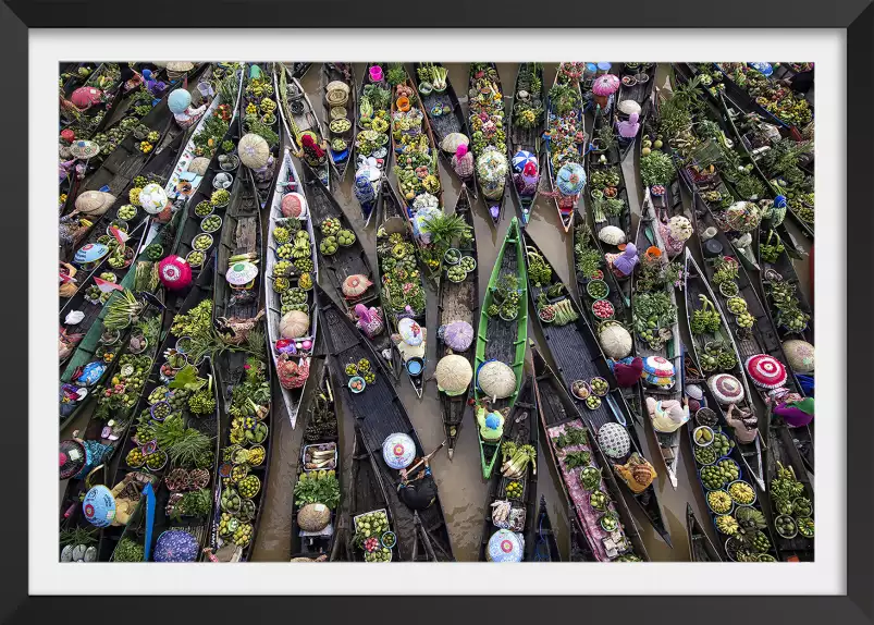 Marché flottant - tableau monde