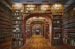 Librairie des sciences - tableau contemporain