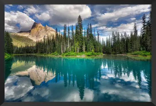 Lac bleu éméraude - tableau montagnes