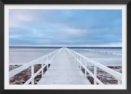 Ponton blanc sur la côte - tableau bord de plage