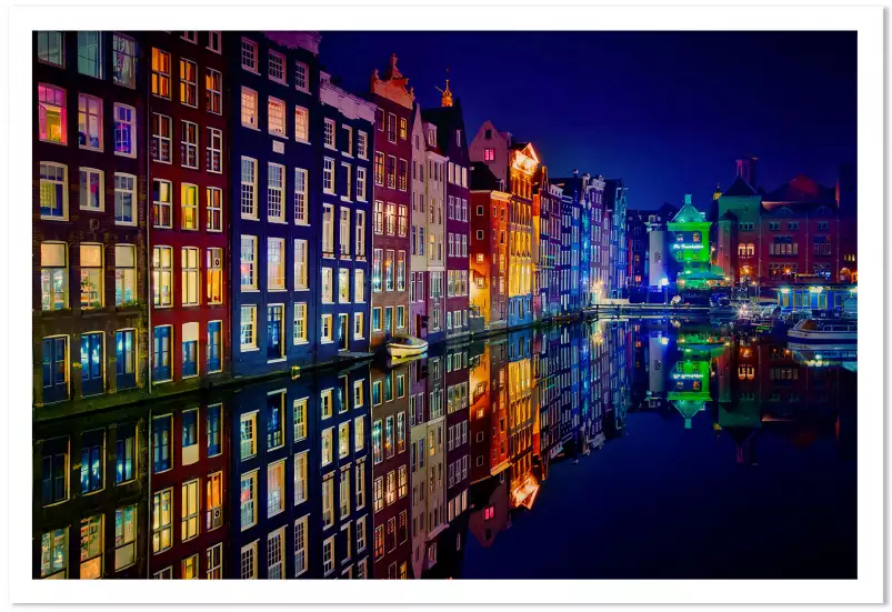 Ville fenêtre d'amsterdam - affiche architecture