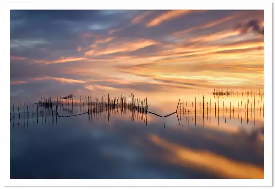 Coucher de soleil sur l’Albufera - tableau bord de mer