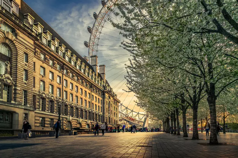 Ville lumière sur london eye - affiche architecture