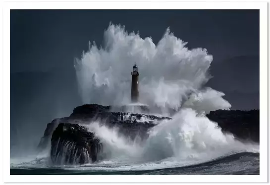 Phare fantôme - tableau tempete en mer