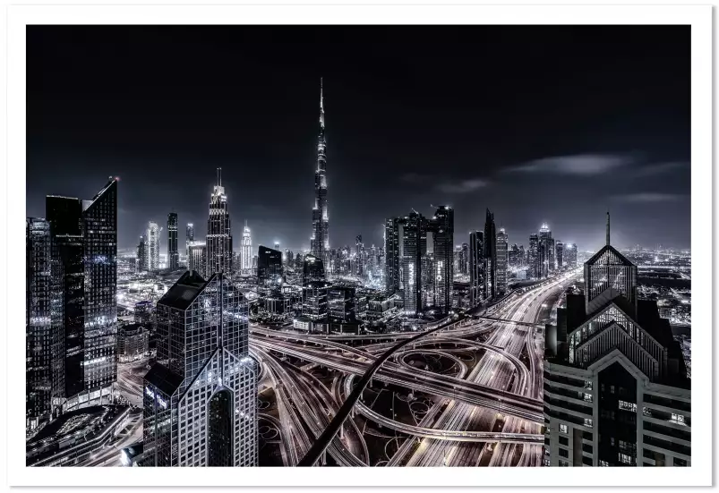Tokyo - itinéraire de nuit - affiche ville du monde