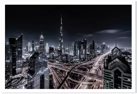 Tokyo - itinéraire de nuit - affiche ville du monde