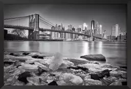 Le pont et manhattan - affiche architecture