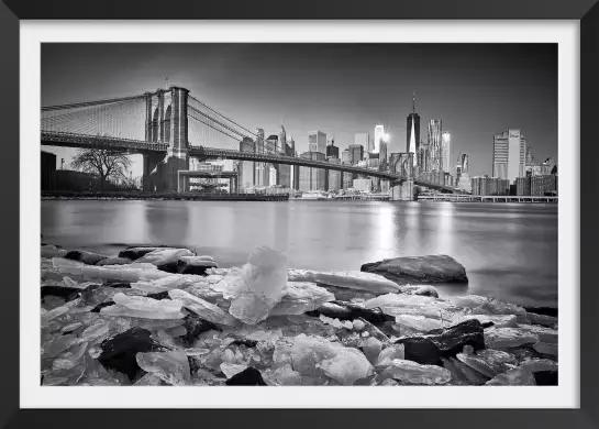 Le pont et manhattan - affiche architecture