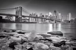 Le pont et manhattan - affiche architecture