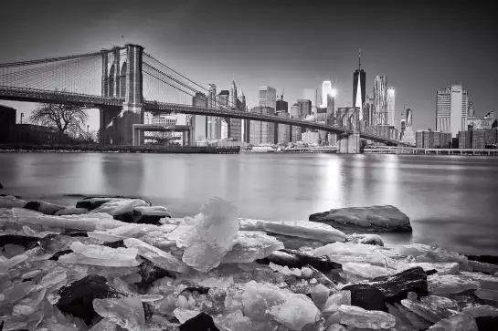 Le pont et manhattan - affiche architecture