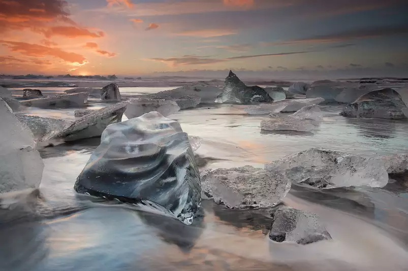 Lagon glacé - paysage hiver