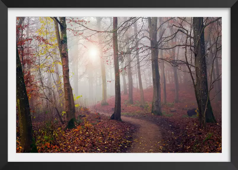 Feuilles rouge - tableau foret