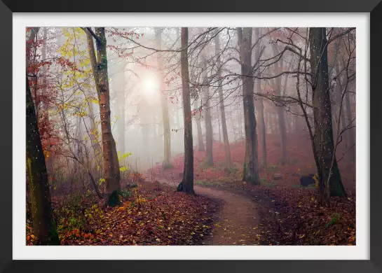 Feuilles rouge - tableau foret