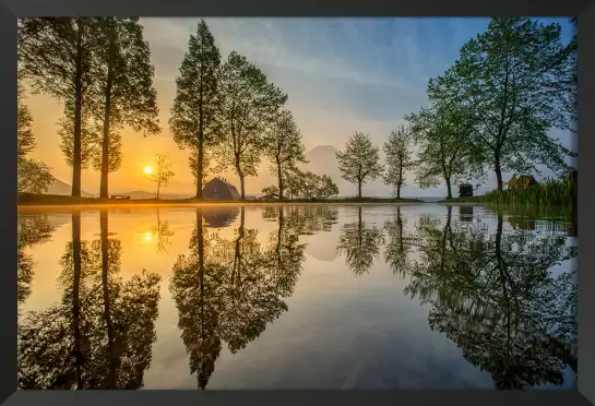 Reflet du mont fuji - tableau montagne