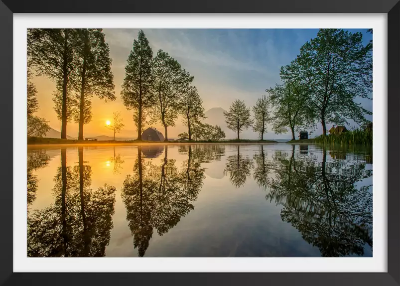 Reflet du mont fuji - tableau montagne