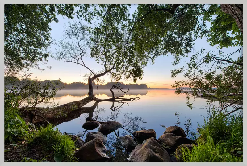 Tableau Lac au matin