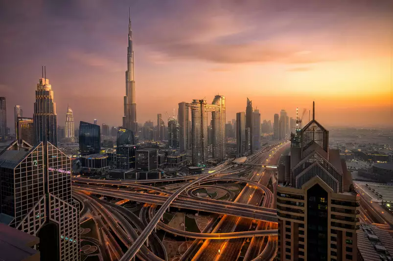 Dubai sunset - affiche architecture
