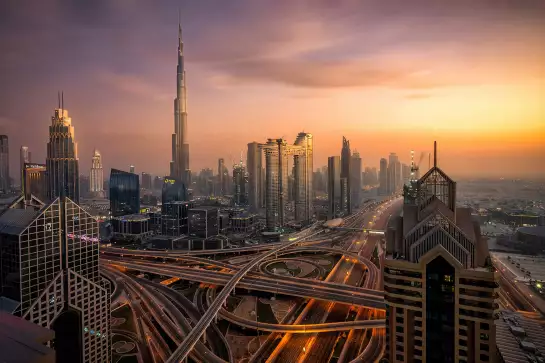 Dubai sunset - affiche architecture