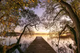 Au bout du lac - tableau montagne