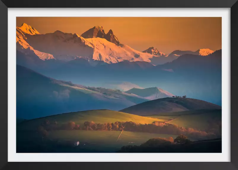 Zoom sur le pic du midi d'ossau - tableau sud ouest