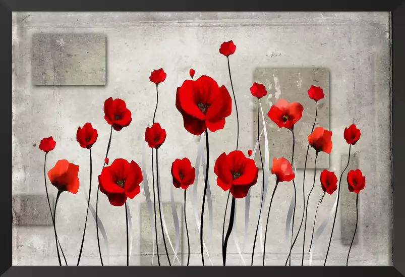 Coquelicots illustrés - tableau design