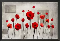 Coquelicots illustrés - tableau design