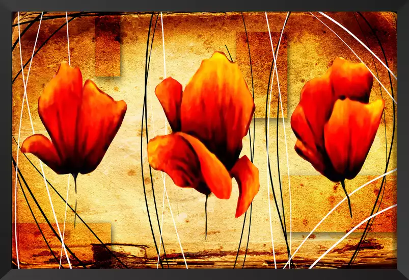 Coquelicots vinties - tableau design