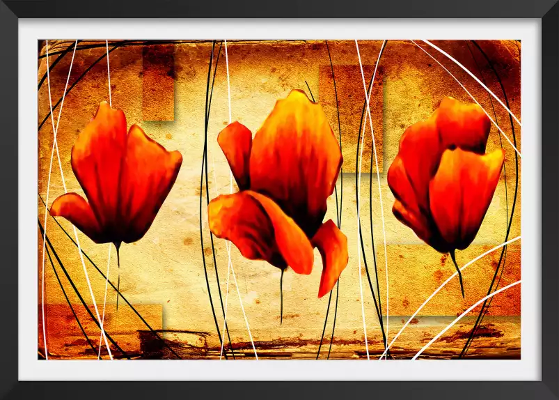 Coquelicots vinties - tableau design