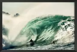 Tube en bodyboard - tableau coucher de soleil sur la mer