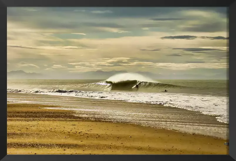 Surf dans les landes - affiche paysage ocean