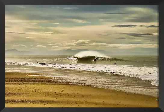 Surf dans les landes - affiche paysage ocean