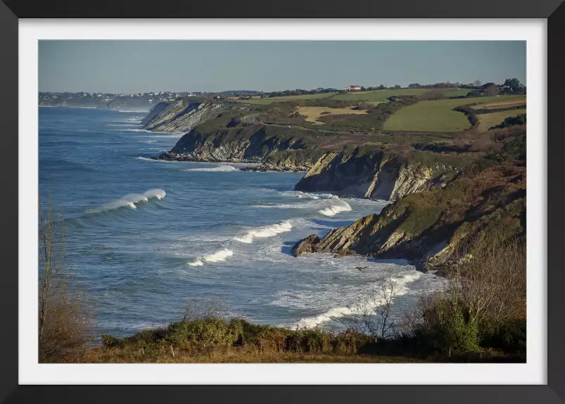 Corniche d'hendaye - affiche paysage ocean